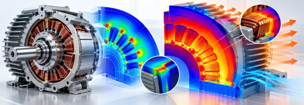 Electromagnetic and Thermal Analysis of Electric Motors