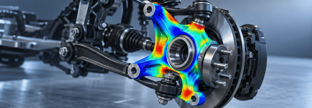Steering Knuckle FEA: Stress and Fatigue Analysis Under Combined Loads