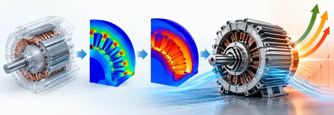 Using Electromagnetic-Thermal Simulation to Optimize Electric Motor Power Density